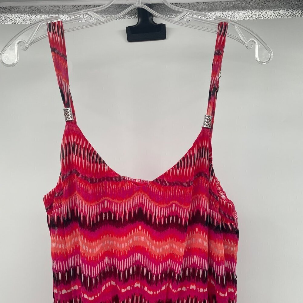 WHBM Womens Maxi Sundress Sleeveless V-Neck Pink/Multi Size Small - Picture 2 of 9
